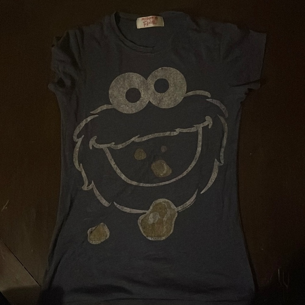 Small size Mighty fine Cookie Monster tee